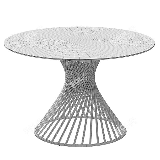 Modern Tornado Black Folding Table 3D model image 2