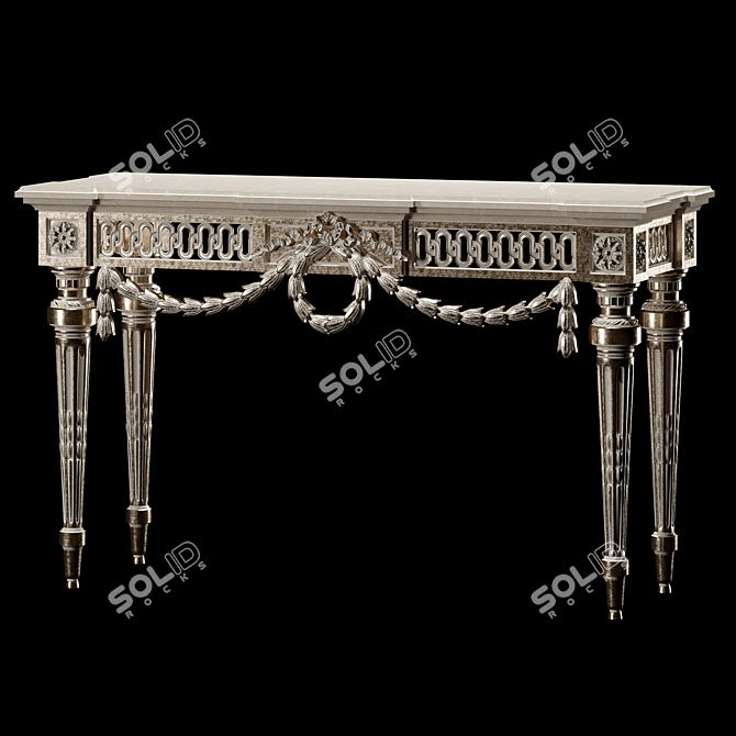 Elegance Reimagined: Rococo Console 3D model image 4