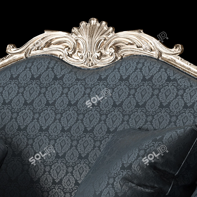 Elegant Rococo Sofa: Exquisite Comfort 3D model image 2