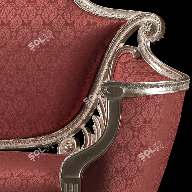 Elegant Rococo Sofa: Exquisite Comfort 3D model image 5
