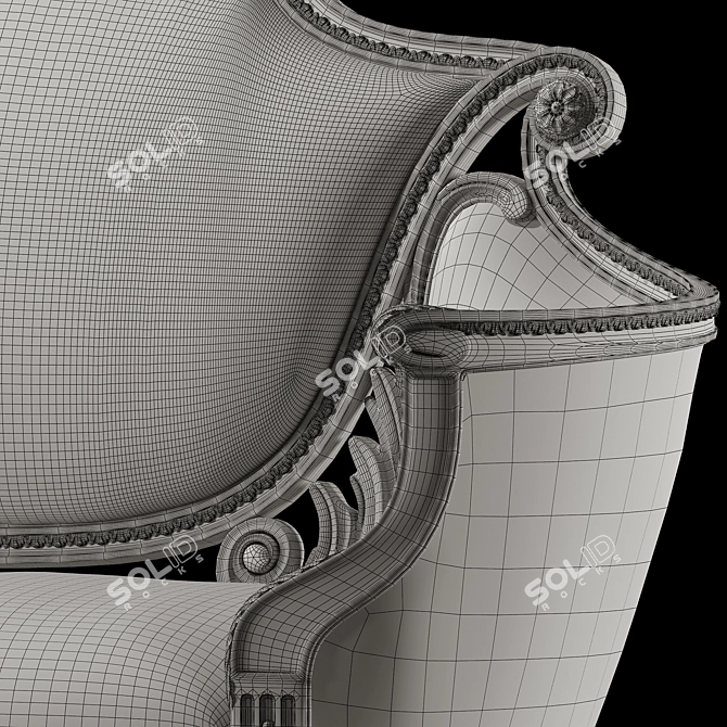Elegant Rococo Sofa: Exquisite Comfort 3D model image 6