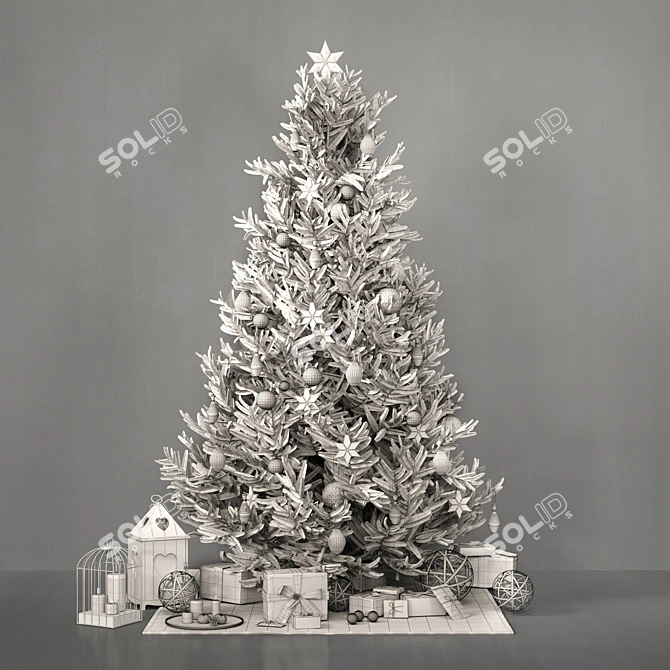 Festive Christmas Decor Set 3D model image 4