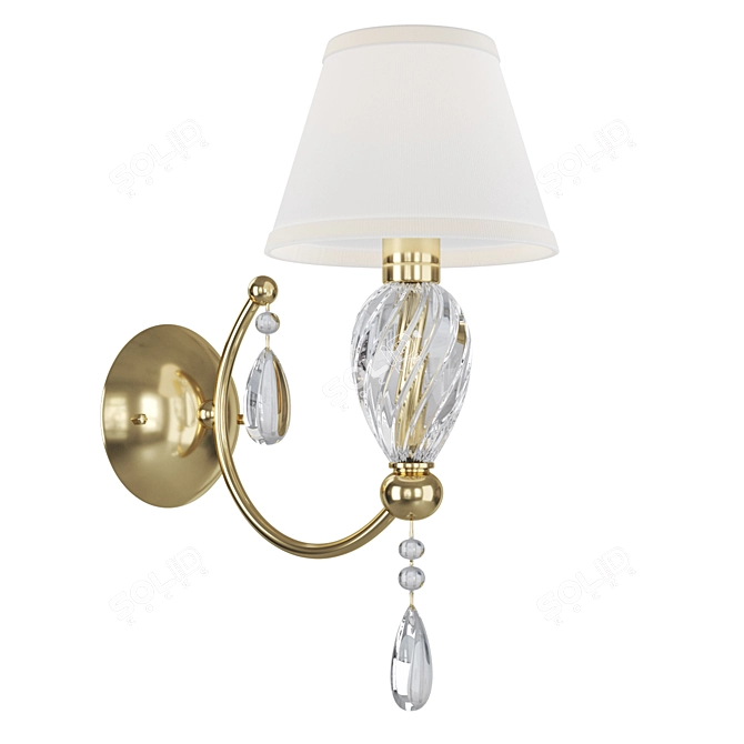 Elegant Murano Crystal Wall Lamp 3D model image 1