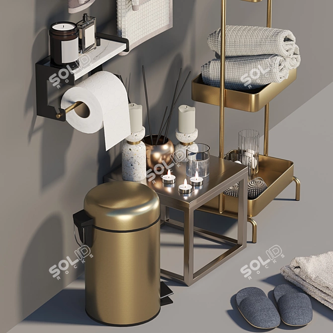 Contemporary Bathroom Accessory Set 3D model image 10