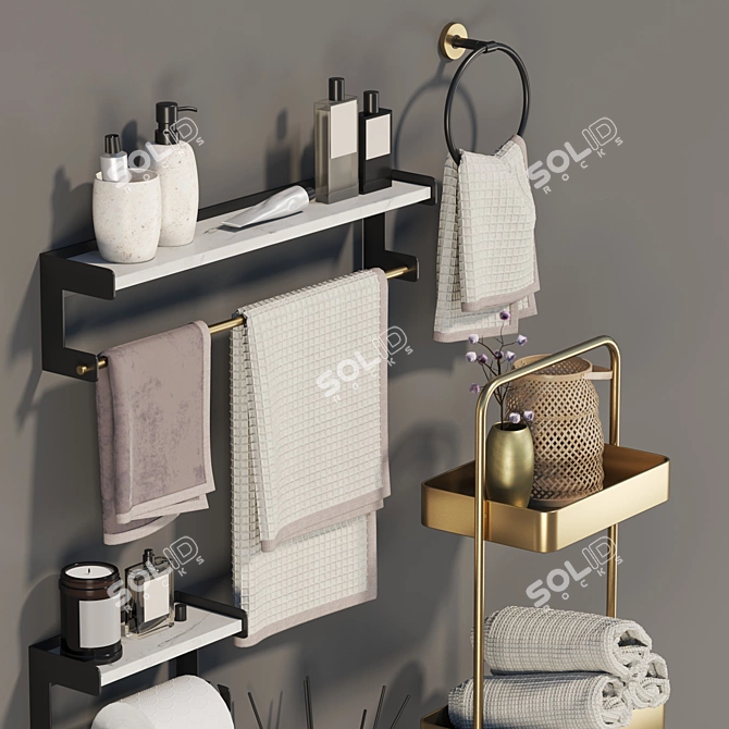 Contemporary Bathroom Accessory Set 3D model image 16