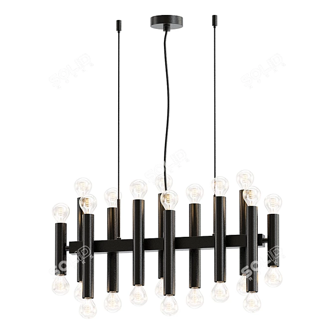 Deco Noir 24-Light Hanging Lamp 3D model image 1