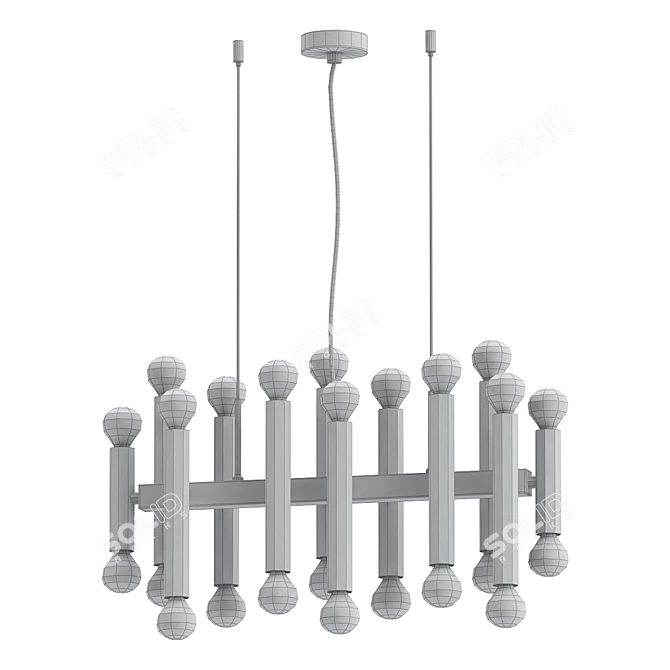 Deco Noir 24-Light Hanging Lamp 3D model image 2