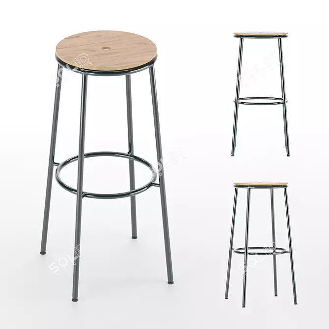 Sleek and Stylish Normann Copenhagen Barstool 3D model image 1