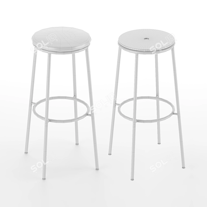 Sleek and Stylish Normann Copenhagen Barstool 3D model image 4