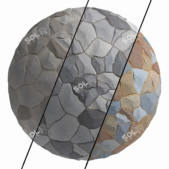 Wild Stone Wall Decor - 4k PBR 3D model image 5