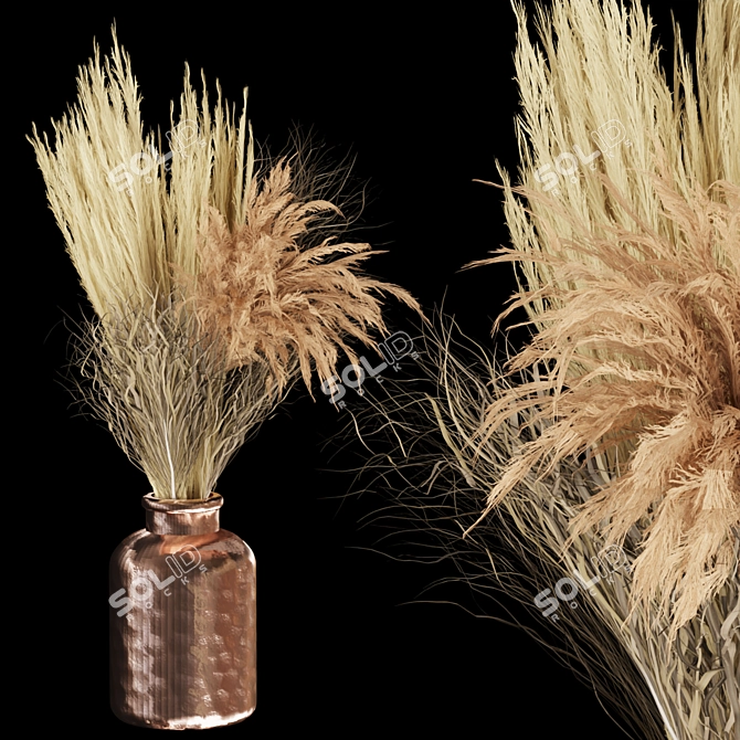 Eternal Blossom Collection: Dried Flower Bouquet 3D model image 2