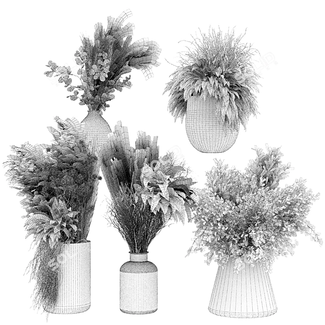 Eternal Blossom Collection: Dried Flower Bouquet 3D model image 7
