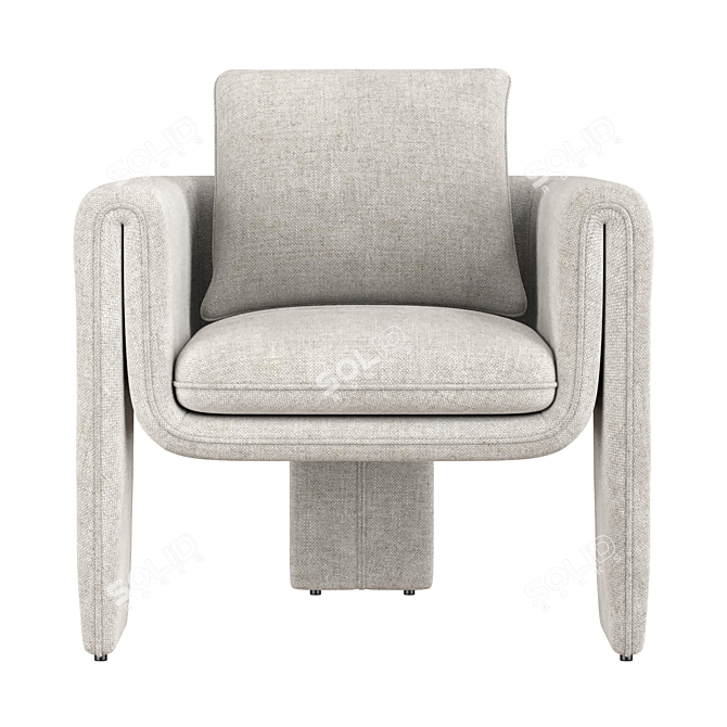 Elegant florica armchair 3D model image 2