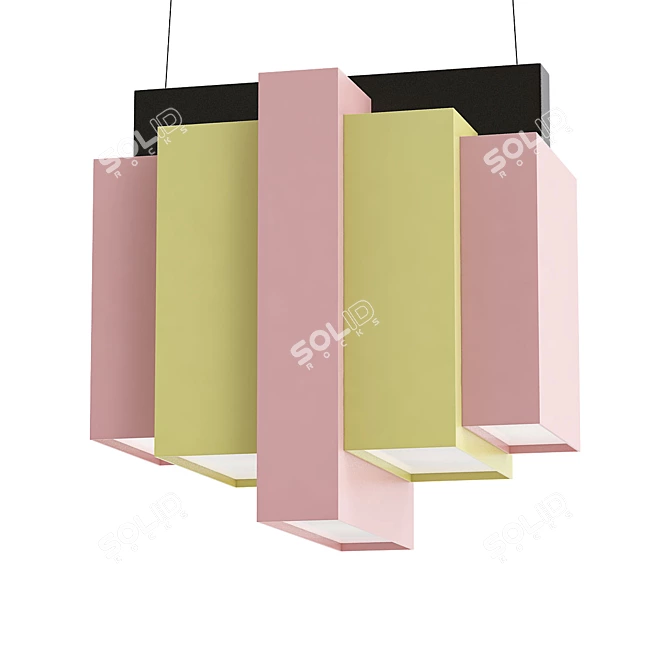 Art Deco Tower Suspension Lamp 3D model image 1