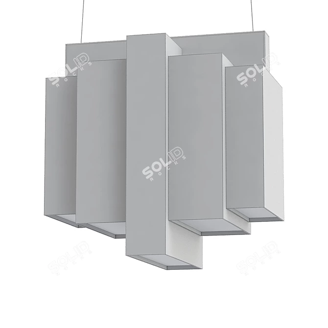 Art Deco Tower Suspension Lamp 3D model image 2