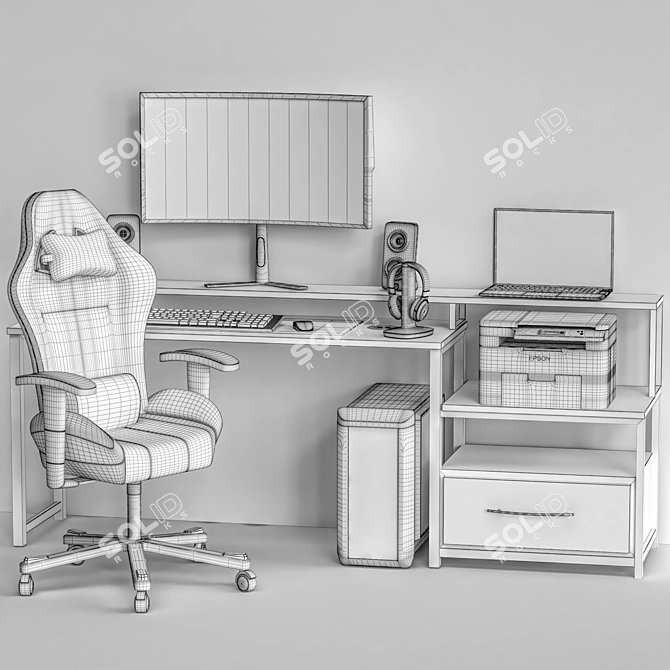 Modern Office Furniture Set 3D model image 5