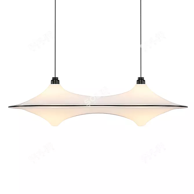 Sleek Static Plastic Art Installation 3D model image 1