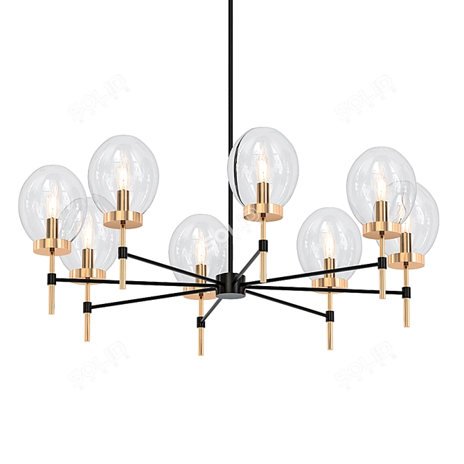 Elegant Camryn Metal Chandelier 3D model image 1