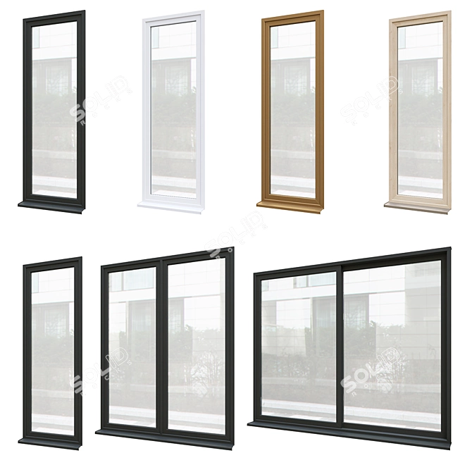 Optimized Exterior Windows & Doors v.01 3D model image 1