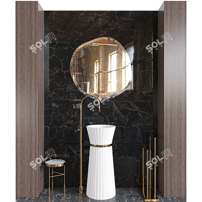 Modern Bathroom Furniture Set 3D model image 1