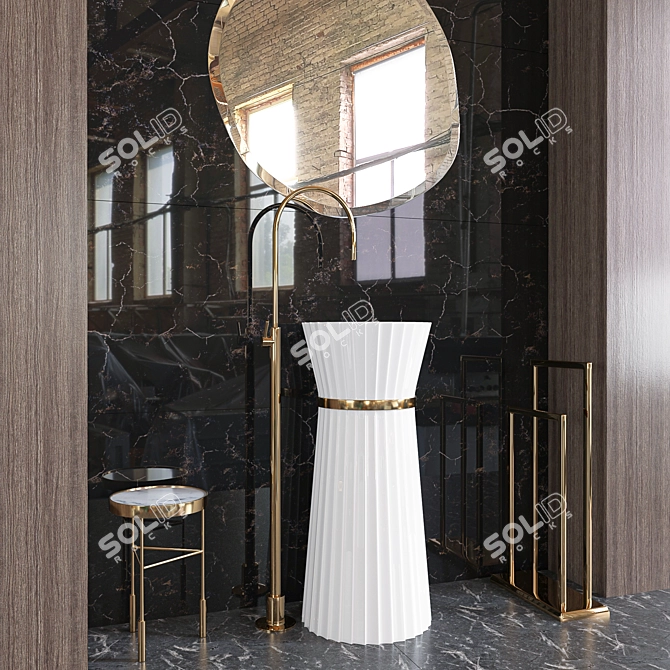 Modern Bathroom Furniture Set 3D model image 2