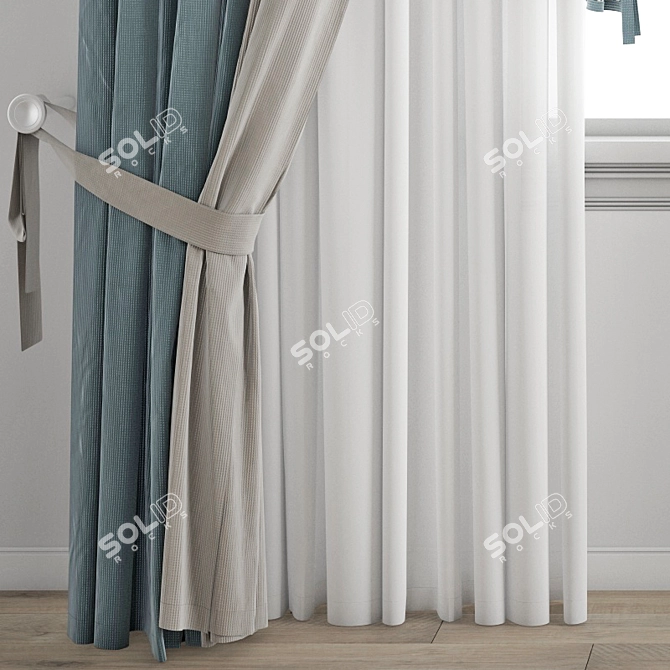 Premium Curtain Model - 3ds Max & Obj 3D model image 2