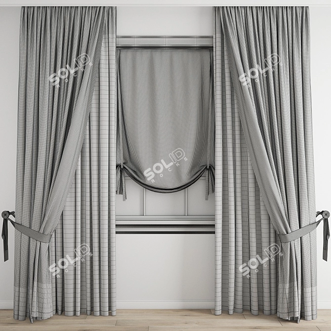 Premium Curtain Model - 3ds Max & Obj 3D model image 5