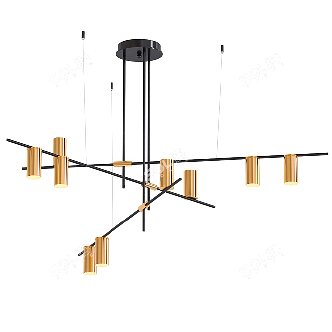 Adjustable Black Branch Pendant 3D model image 1