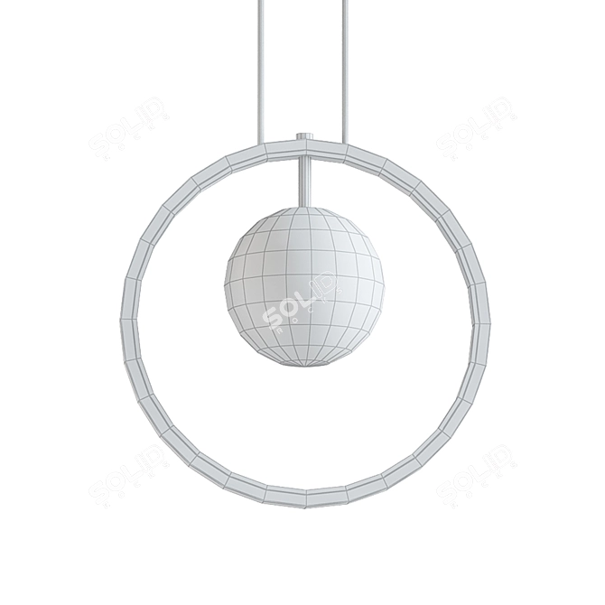 Sleek Glass LED Pendant Light 3D model image 2