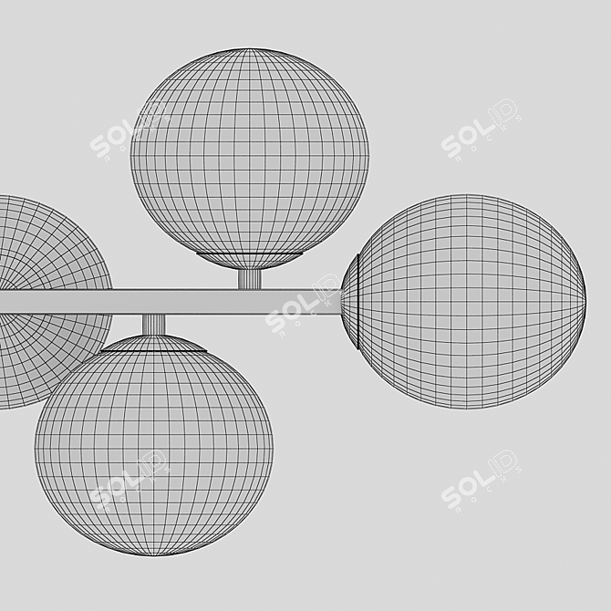 Scandinavian Chandelier - Sida Chrome 3D model image 2