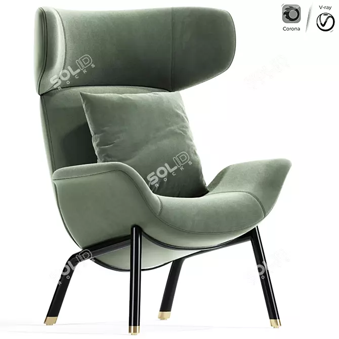 Pedrali ILA: Stylish Armchair for Modern Spaces 3D model image 1