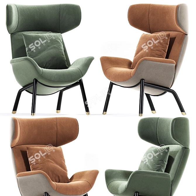 Pedrali ILA: Stylish Armchair for Modern Spaces 3D model image 2