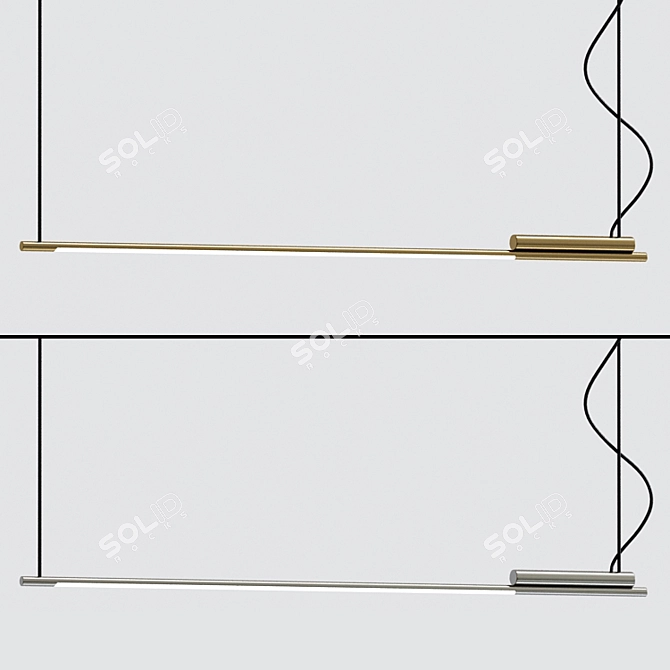 Sleek LED Aluminum Pendant 3D model image 1