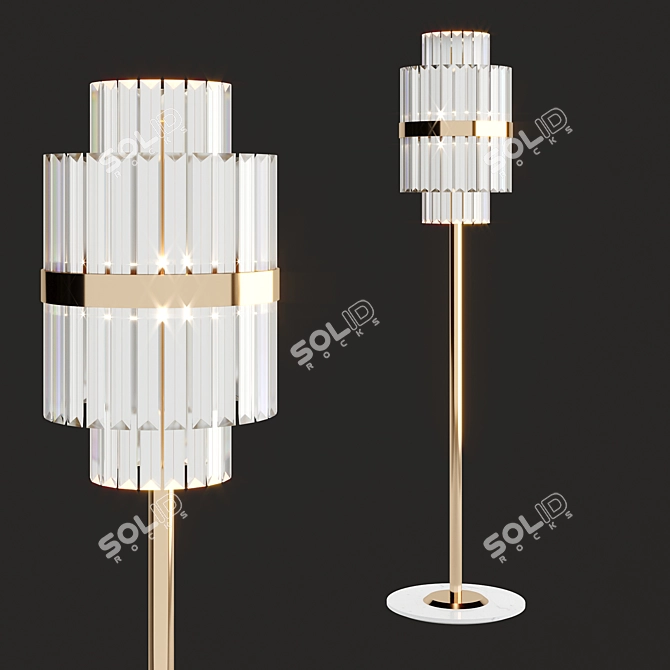 Elegant Liberty Brass Floor Lamp 3D model image 1