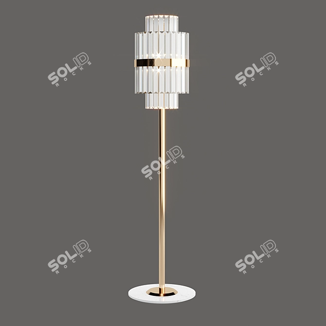 Elegant Liberty Brass Floor Lamp 3D model image 2