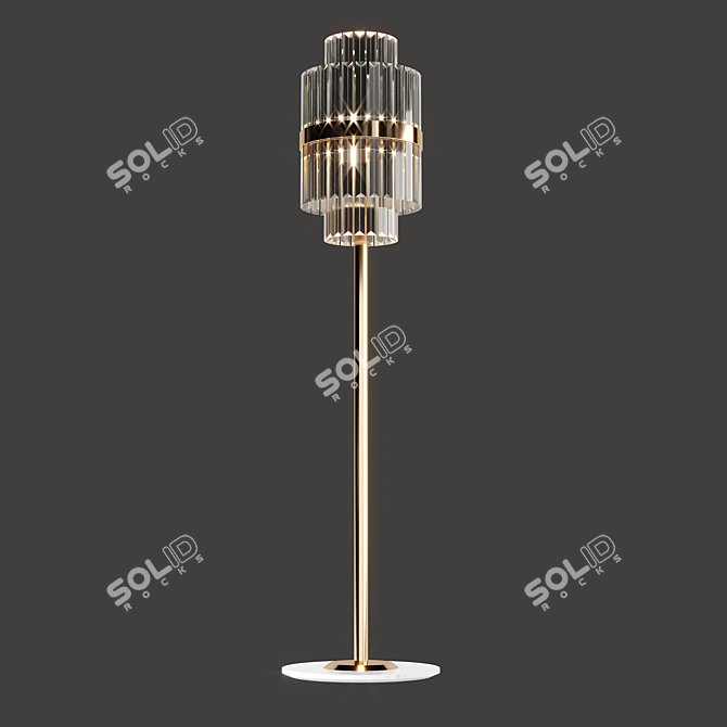 Elegant Liberty Brass Floor Lamp 3D model image 3