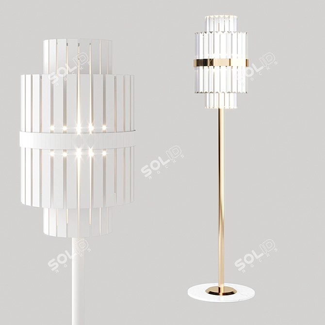 Elegant Liberty Brass Floor Lamp 3D model image 4