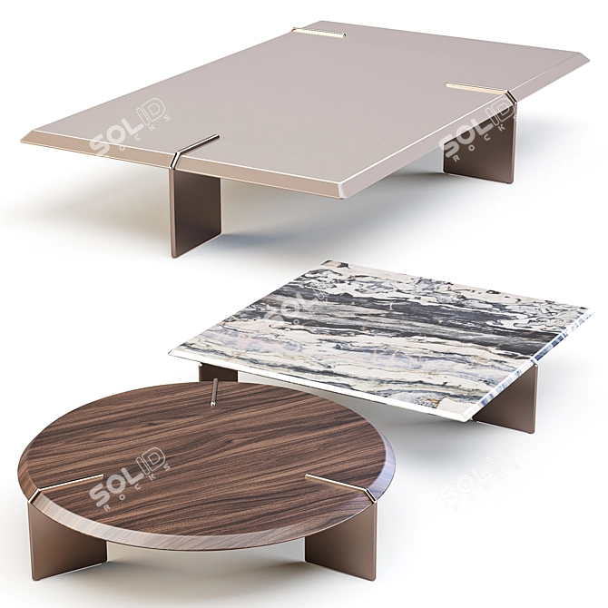 Keel Coffee & Side Tables: Italian Design by Minotti 3D model image 1