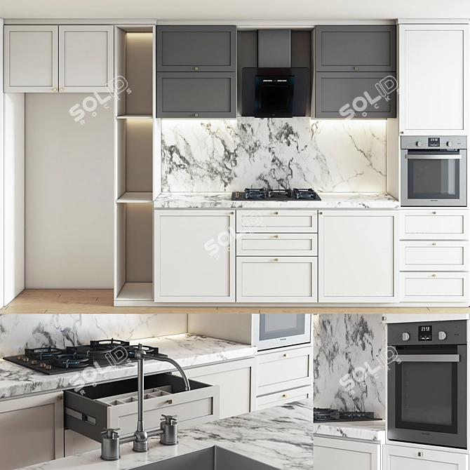 Kitchen_E: 2015 Version, Vray/Corona Render 3D model image 3