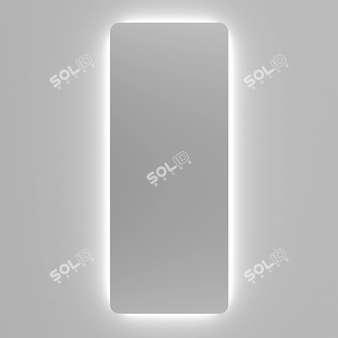 Sleek Illuminated Frameless Mirror 3D model image 1