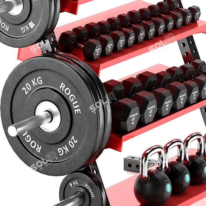 Ultimate Gym Tools Set 3D model image 3