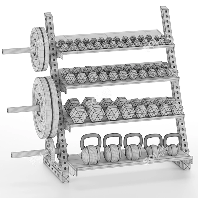 Ultimate Gym Tools Set 3D model image 4