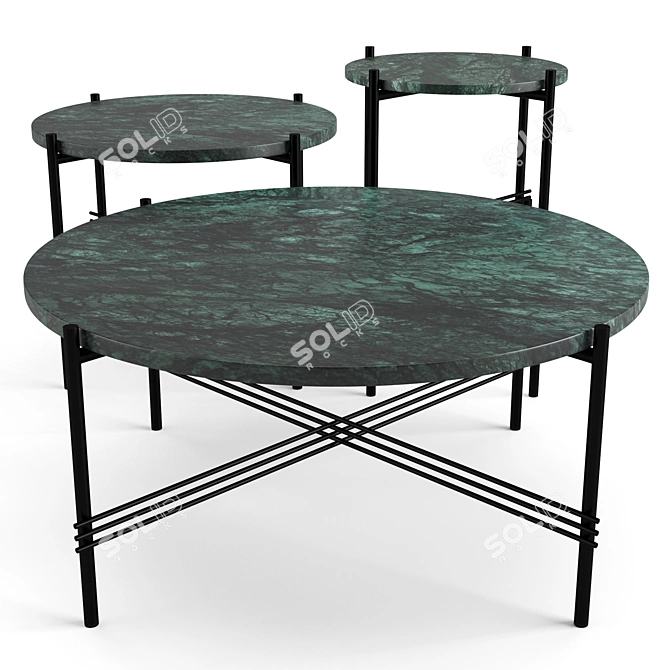 Gubi TS Coffee Tables: Elegant and Versatile Set 3D model image 1