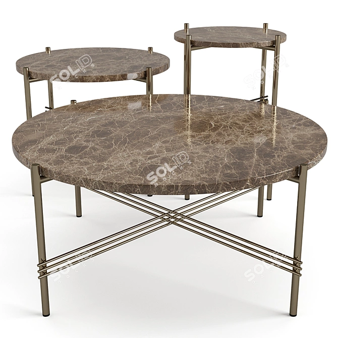 Gubi TS Coffee Tables: Elegant and Versatile Set 3D model image 2