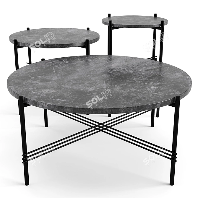 Gubi TS Coffee Tables: Elegant and Versatile Set 3D model image 5