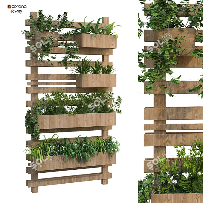 Vertical Plant Stand Set - Elegant and Functional 3D model image 1