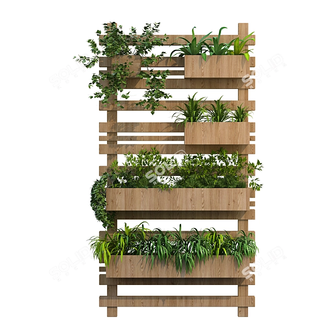 Vertical Plant Stand Set - Elegant and Functional 3D model image 2