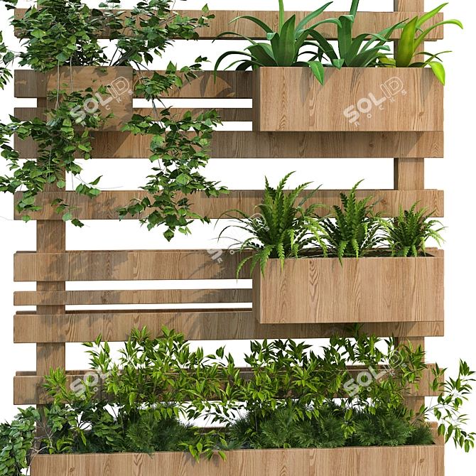 Vertical Plant Stand Set - Elegant and Functional 3D model image 4