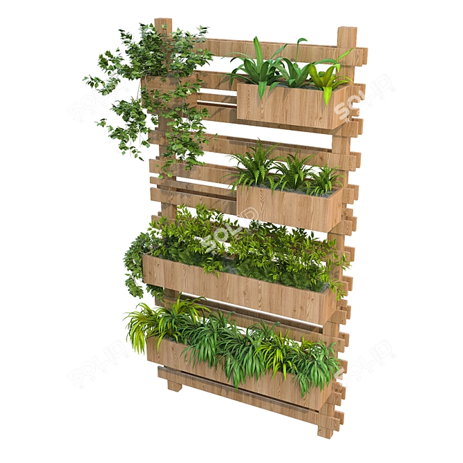 Vertical Plant Stand Set - Elegant and Functional 3D model image 5