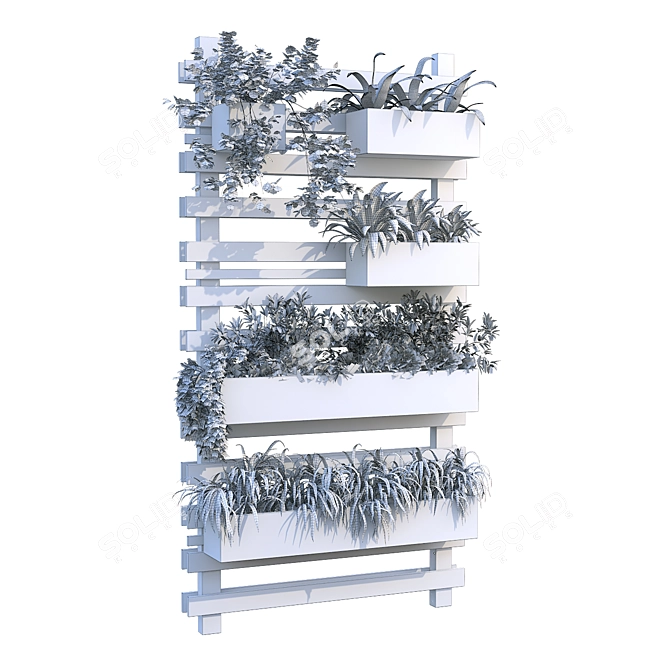 Vertical Plant Stand Set - Elegant and Functional 3D model image 7